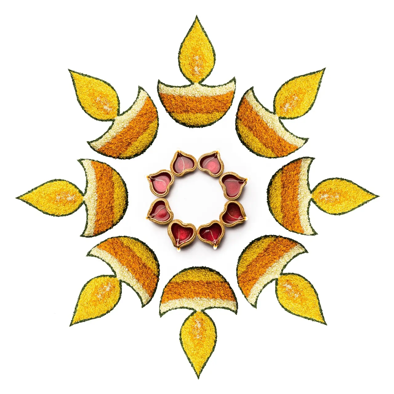 Diya Pattern Rangoli
