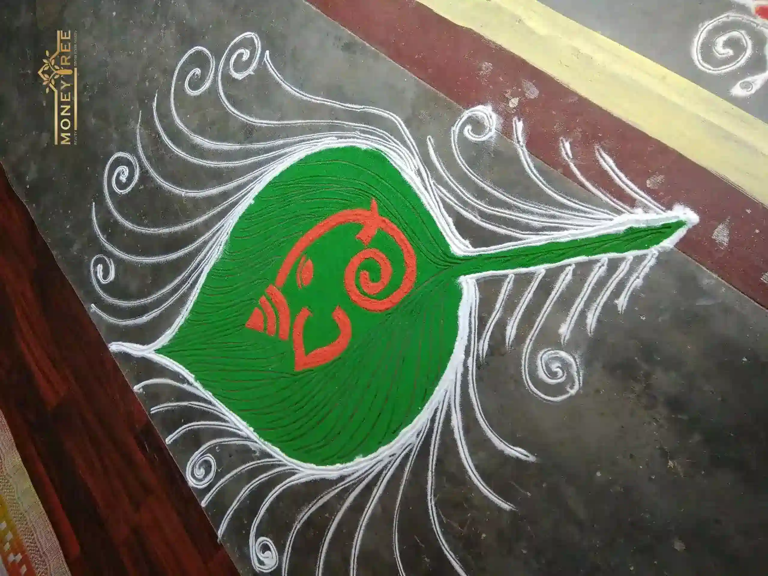 Ganesha Peacock Feather Rangoli Design