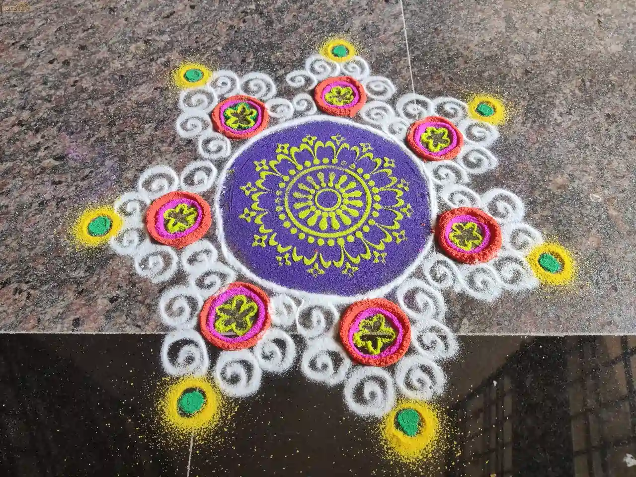 Geometric Circles Rangoli Design