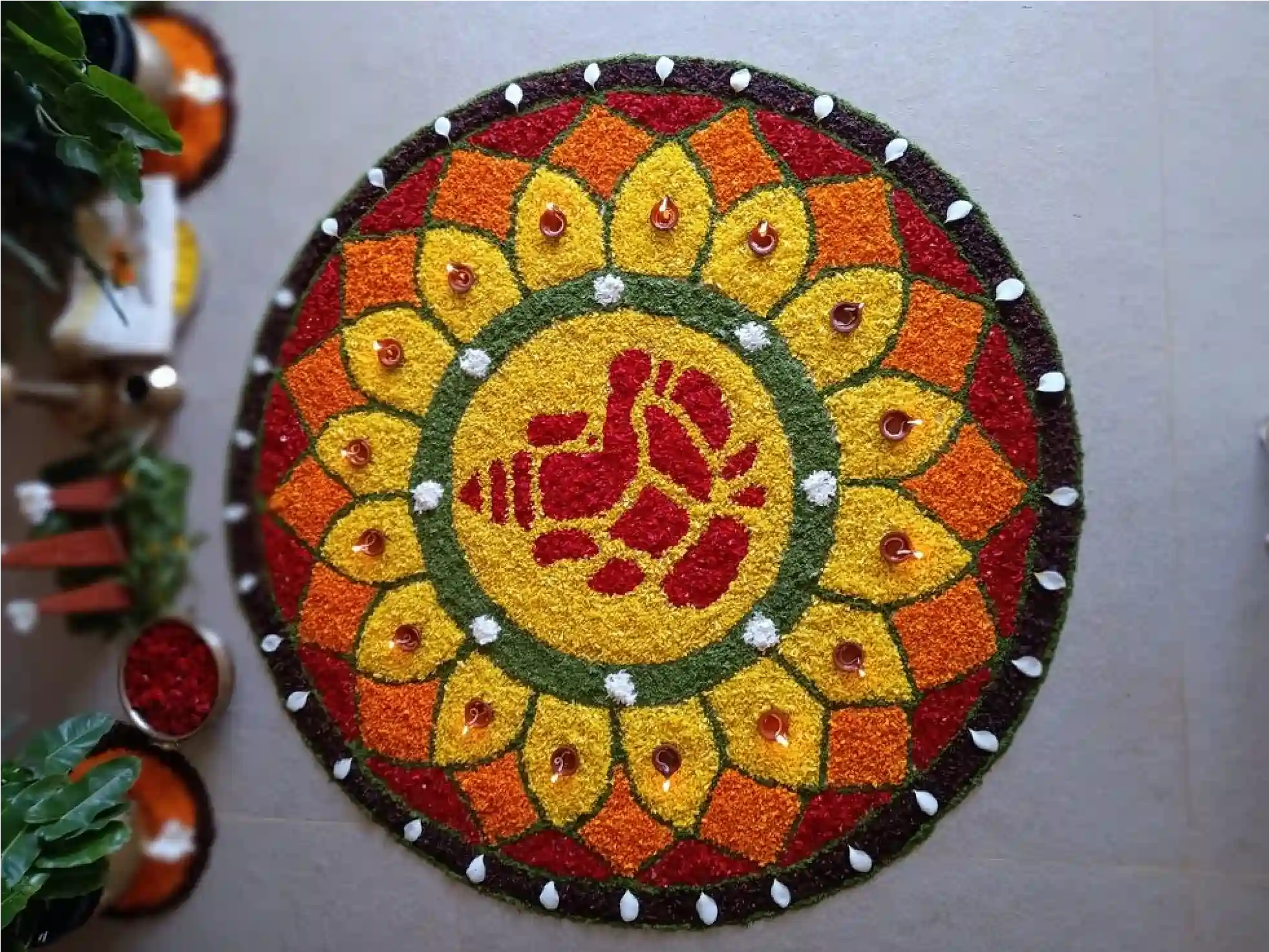 Lord Ganesha Rangoli Design